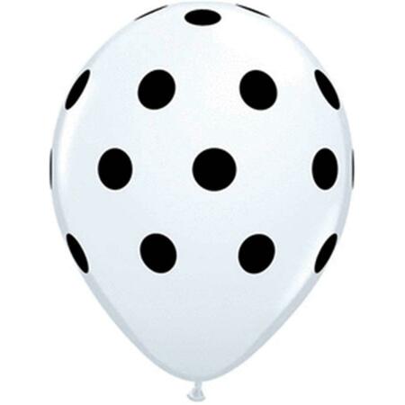 MAYFLOWER DISTRIBUTING 11 in. Big Polka Dots Latex Balloon - White 49117
